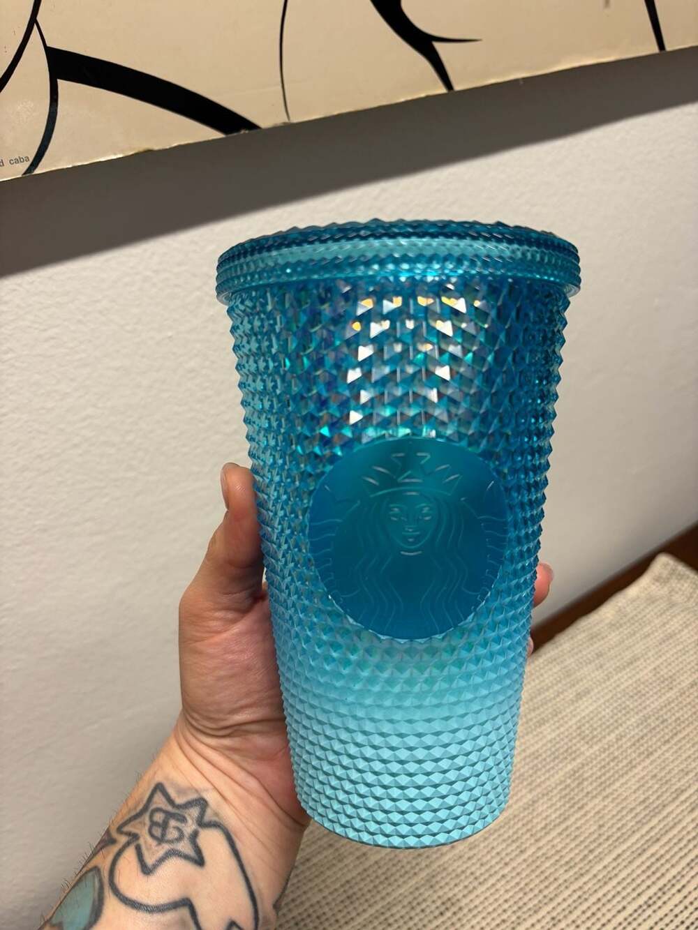 Starbucks Studded Cold Cup 16 fl oz Blue Ombre Bling Tumbler
